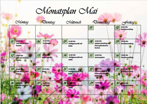 Monatsplan Mai im sommerlichen Design