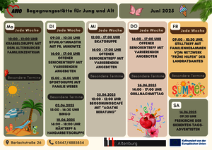 Monatsplan Juni im sommerlichen Design
